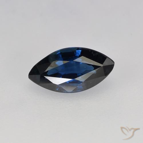 0.76ct 天然 午夜蓝 蓝宝石, 榄尖形, VVS