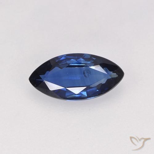 0.65ct 天然 暗蓝色 蓝宝石, 榄尖形, VS