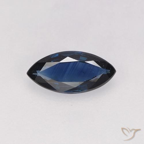 0.57ct 天然 海军蓝 蓝宝石, 榄尖形, VVS