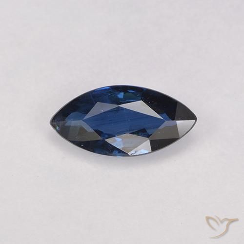 0.55ct 天然 海军蓝 蓝宝石, 榄尖形, VS