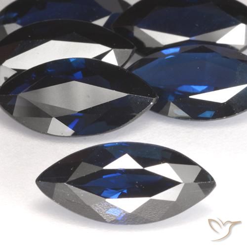 1.31ct 天然 暗蓝色 蓝宝石, 榄尖形, VVS-VS