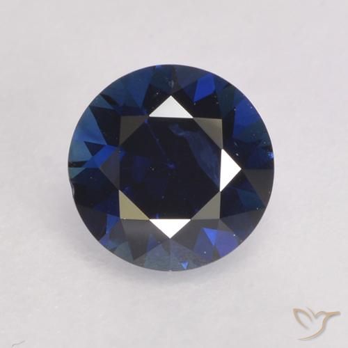 0.55ct 天然 暗蓝色 蓝宝石, 圆形的, VVS-VS
