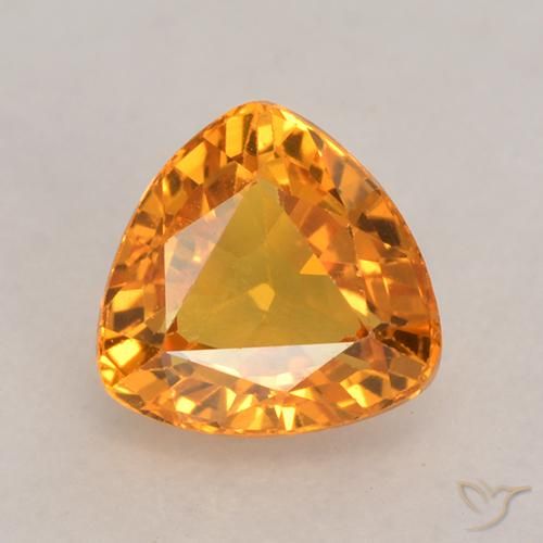 0.76ct 天然 中橙 蓝宝石, 胖三角形, VVS-VS