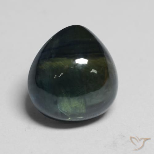 1.82ct 天然 Black Green 蓝宝石, 梨形, 半透明