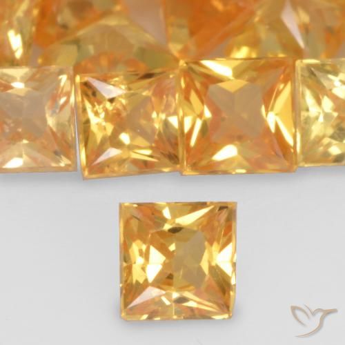 0.21ct 天然 中橙 蓝宝石, 正方形, VS