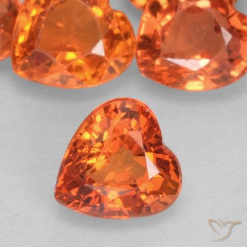0.44ct 天然 中橙 蓝宝石, 心形, VVS-VS