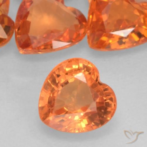 0.50ct 天然 中橙 蓝宝石, 心形, VVS-VS