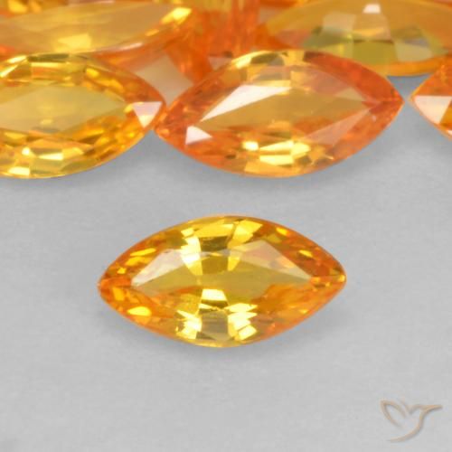 0.19ct 天然 亮橙色 蓝宝石, 榄尖形, VVS-VS