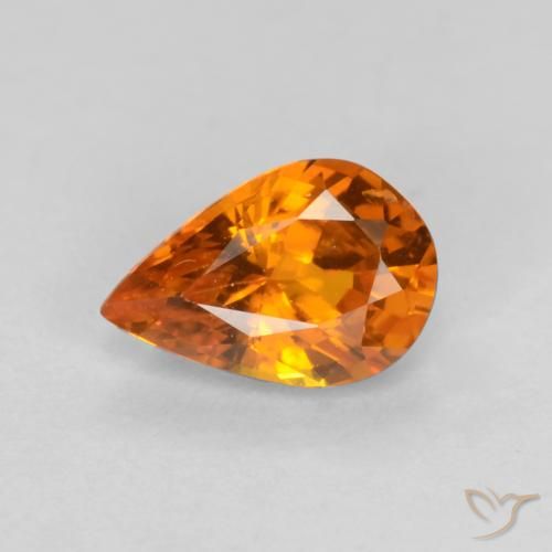 0.54ct 天然 深橙色 蓝宝石, 梨形, VS