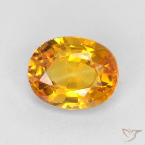 0.59ct 天然 深橙金 蓝宝石, 椭圆形, VVS-VS