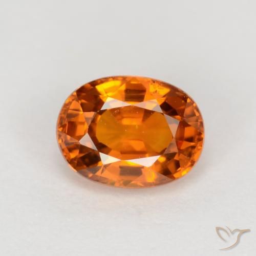 0.72ct 天然 中深橙色 蓝宝石, 椭圆形, VVS-VS