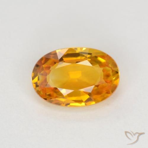 0.72ct 天然 深橙金 蓝宝石, 椭圆形, VVS-VS
