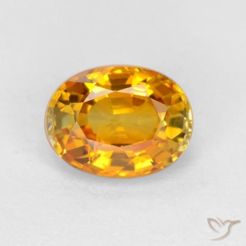0.72ct 天然 深橙色-金色 蓝宝石, 椭圆形, VS