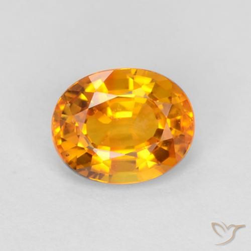 0.72ct 天然 深橙色-金色 蓝宝石, 椭圆形, VVS-VS
