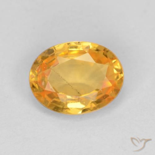 0.78ct 天然 中浅橙金 蓝宝石, 椭圆形, VS