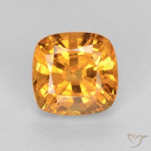 0.51ct 天然 深橙色-金色 蓝宝石, 软垫, VS