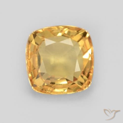 0.64ct 天然 中深金色 蓝宝石, 软垫, VS