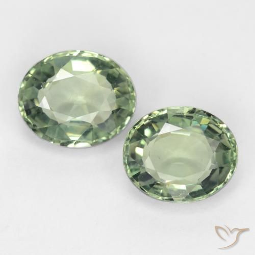 1.58ctw 天然 Medium Light Green 蓝宝石, 椭圆形, VVS-VS