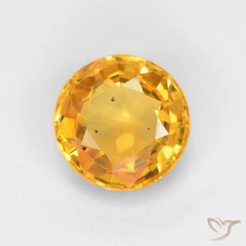 0.55ct 天然 深金橙色 蓝宝石, 圆形的, VS-SI