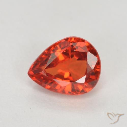 0.39ct 天然 明亮的深红色 蓝宝石, 梨形, VS
