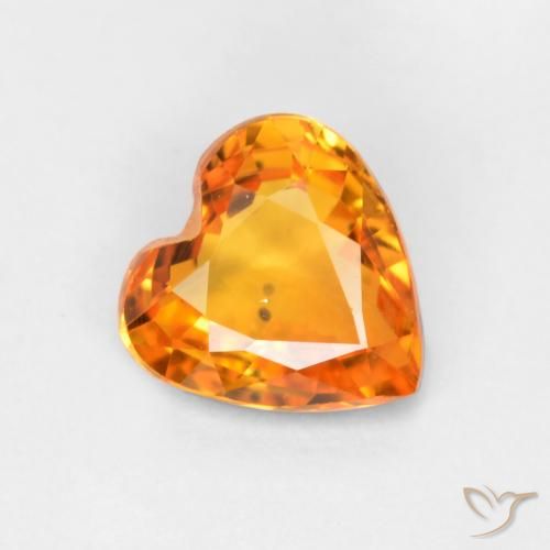 0.45ct 天然 杏橙 蓝宝石, 心形, VS