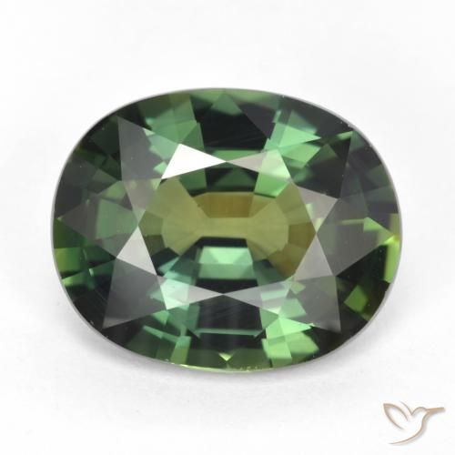 5.17ct 天然 棕绿色 蓝宝石, 椭圆形, VVS