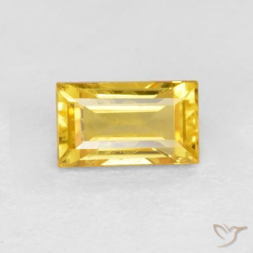 0.41ct 天然 金色 蓝宝石, 狭长方形, VS
