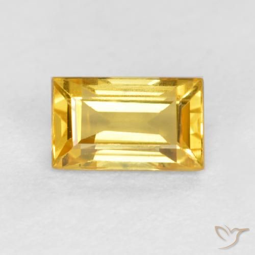 0.45ct 天然 金色 蓝宝石, 狭长方形, VVS-VS