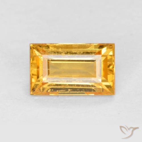 0.41ct 天然 金橙色 蓝宝石, 狭长方形, VS-SI