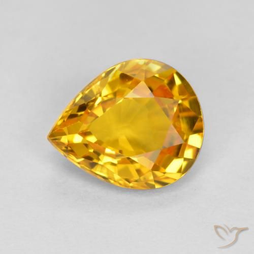 0.72ct 天然 金橙色 蓝宝石, 梨形, VVS-VS