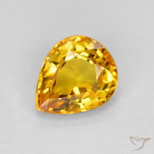 0.70ct 天然 亮金 蓝宝石, 梨形, VVS-VS