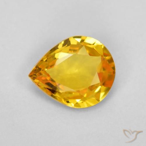 0.55ct 天然 金橙色 蓝宝石, 梨形, VVS-VS