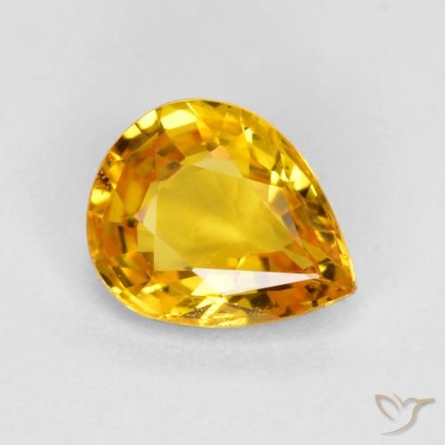 0.64ct 天然 亮金 蓝宝石, 梨形, VS
