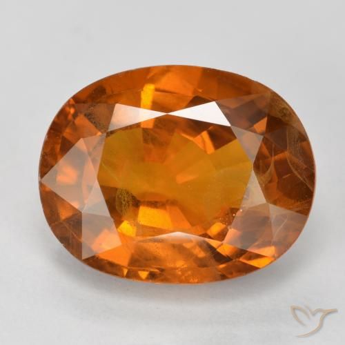 5.58ct 天然 深橙色 蓝宝石, 椭圆形, VS-SI