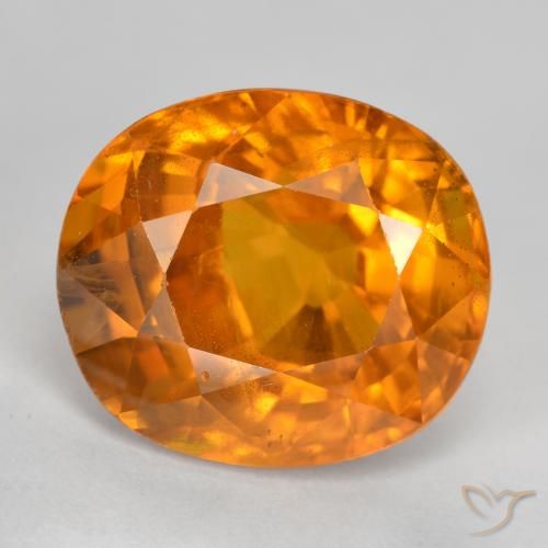 6.87ct 天然 琥珀橙 蓝宝石, 椭圆形, VS-SI
