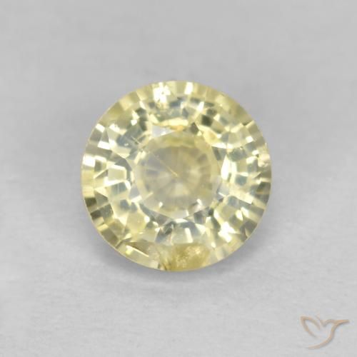 0.47ct 天然 淡黄色 蓝宝石, 圆形的, VS
