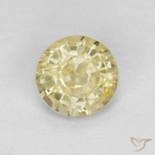 0.43ct 天然 浅拉古纳黄 蓝宝石, 圆形的, VS