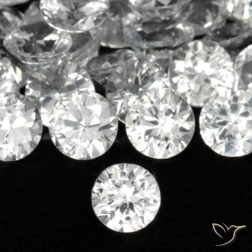 0.19ct 天然 清晰的白色 蓝宝石, 圆形的, VS
