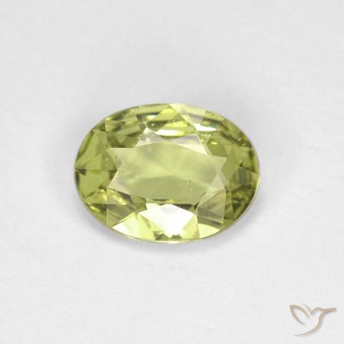 0.79ct 天然 黄绿色 蓝宝石, 椭圆形, VS