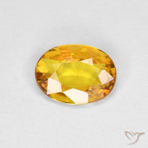 0.69ct 天然 金色 蓝宝石, 椭圆形, VS