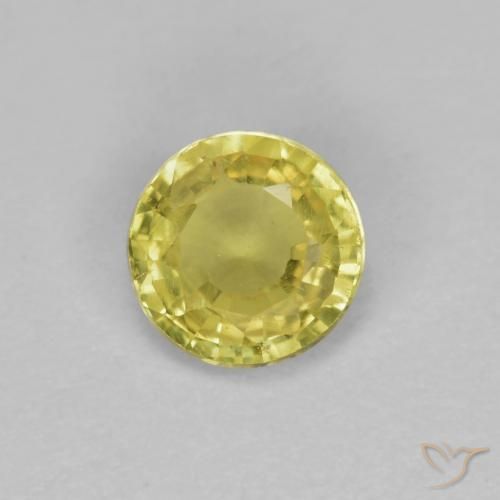 0.39ct 天然 第戎黄 蓝宝石, 圆形的, VVS-VS