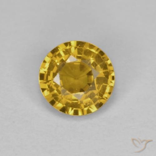 0.42ct 天然 深金橙色 蓝宝石, 圆形的, VVS-VS