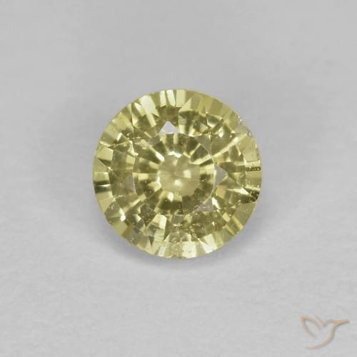 0.46ct 天然 淡黄色 蓝宝石, 圆形的, VS