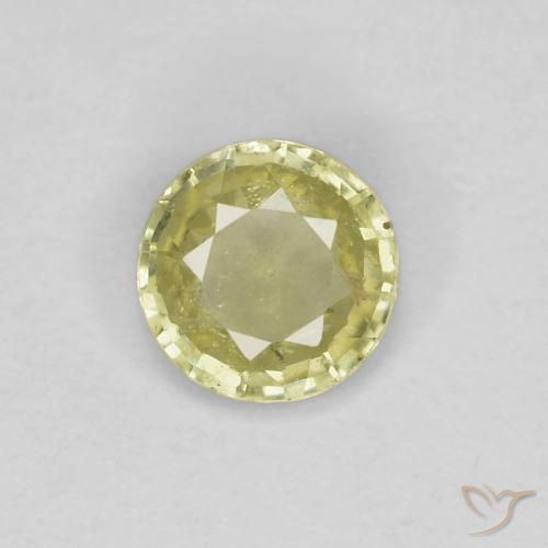 0.37ct 天然 中浅黄色 蓝宝石, 圆形的, VS