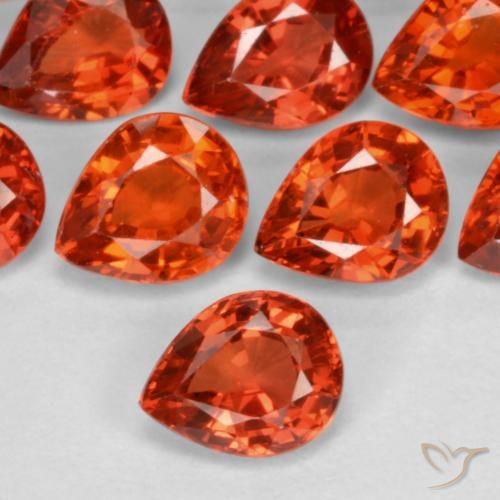 0.43ct 天然 火红 蓝宝石, 梨形, VVS-VS