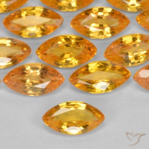 0.19ct 天然 黄金色 蓝宝石, 榄尖形, VS