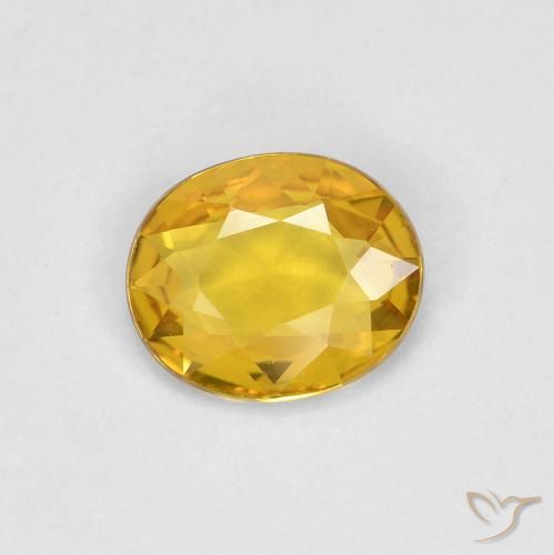 0.55ct 天然 金色 蓝宝石, 椭圆形, VVS