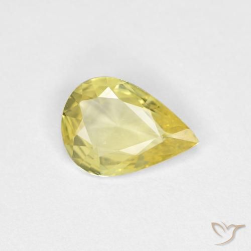 0.45ct 天然 淡黄色 蓝宝石, 梨形, VVS