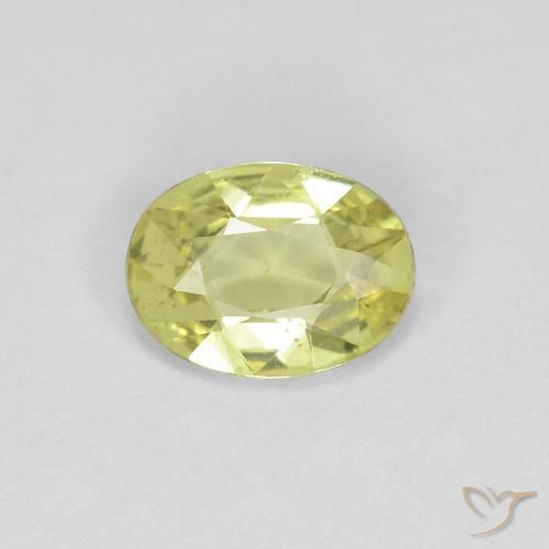 0.66ct 天然 浅绿黄色 蓝宝石, 椭圆形, VS