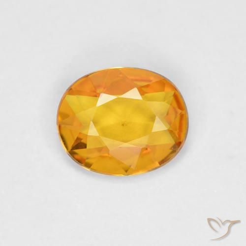 0.58ct 天然 深橙色-金色 蓝宝石, 椭圆形, VVS-VS